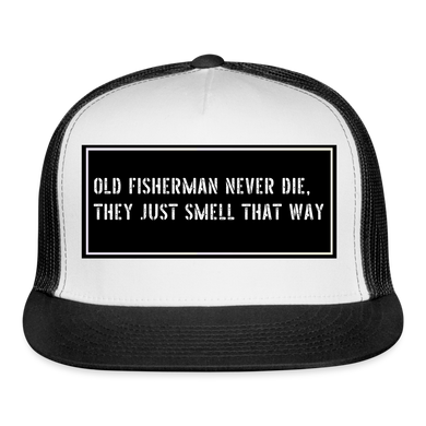 Fish Hat Funny - white/black