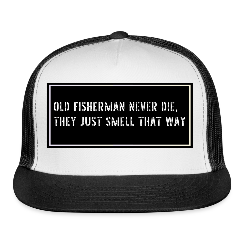 Fish Hat Funny - white/black
