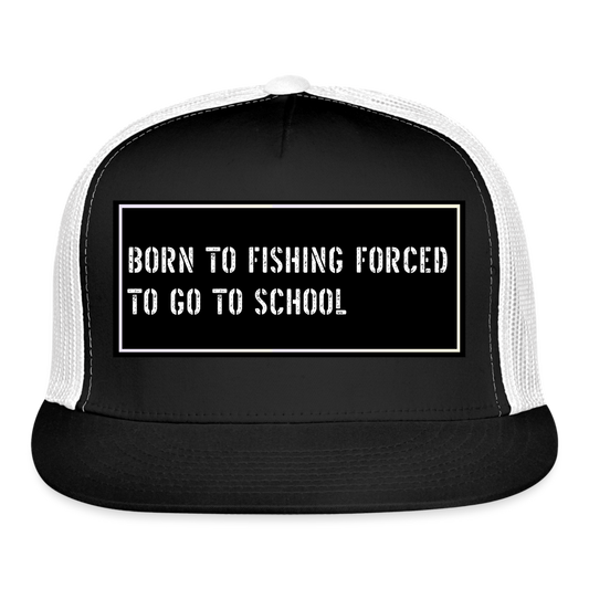 Fishing Trucker Hat Funny - black/white
