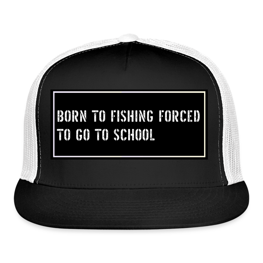 Fishing Trucker Hat Funny - black/white