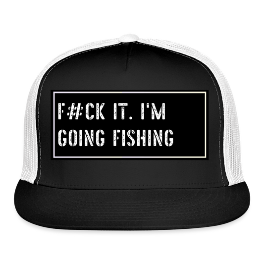 Funny Fishing Hat - black/white
