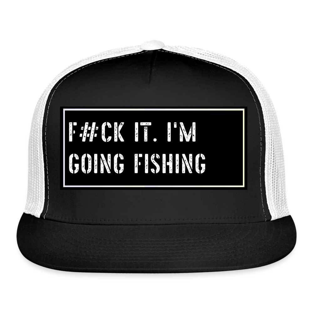 Funny Fishing Hat - black/white