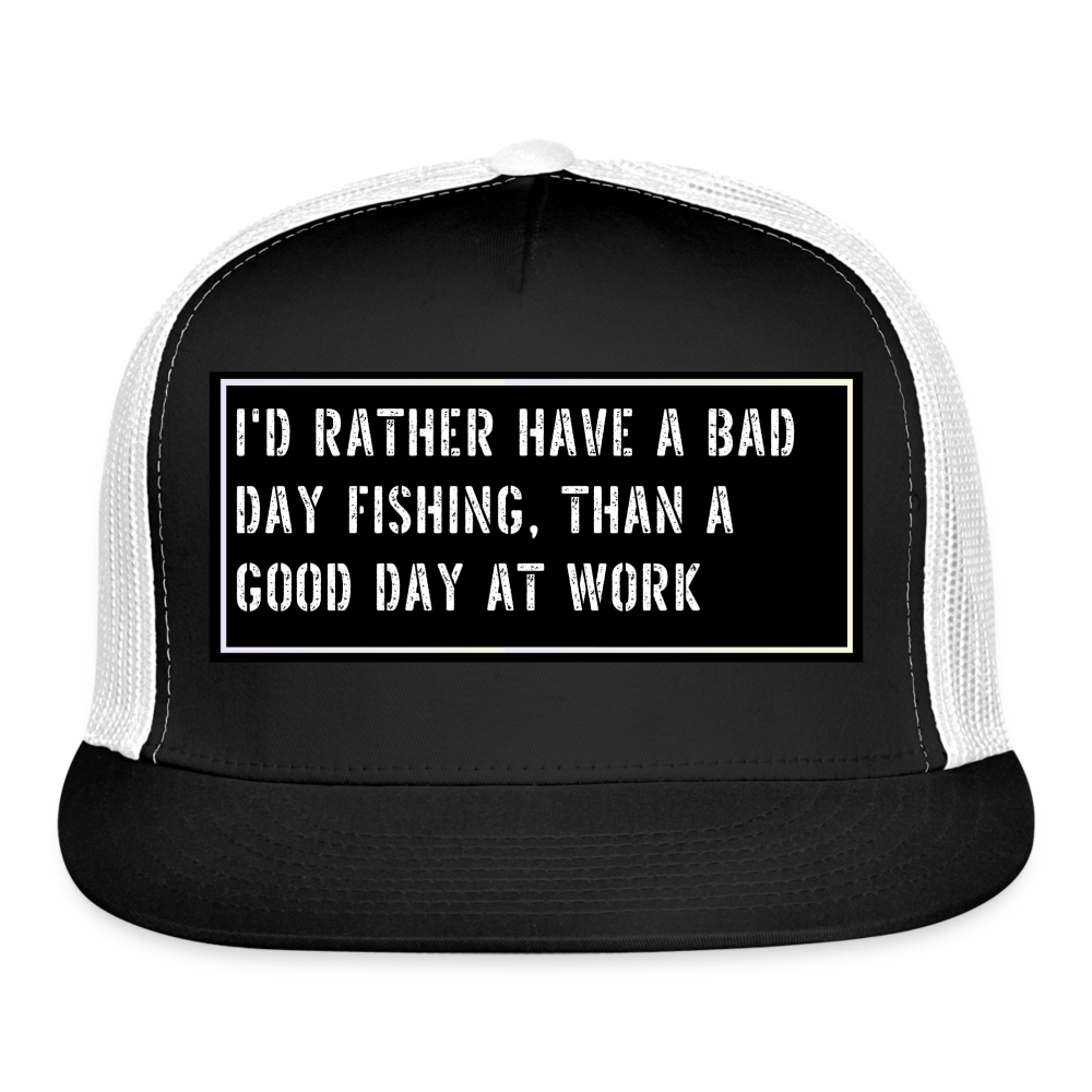 Fish Hat Funny - black/white