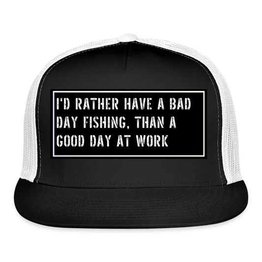 Fish Hat Funny - black/white