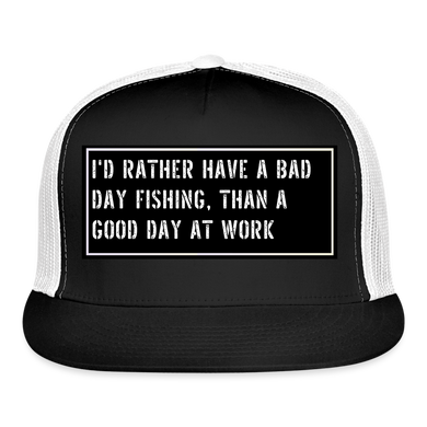 Fish Hat Funny - black/white
