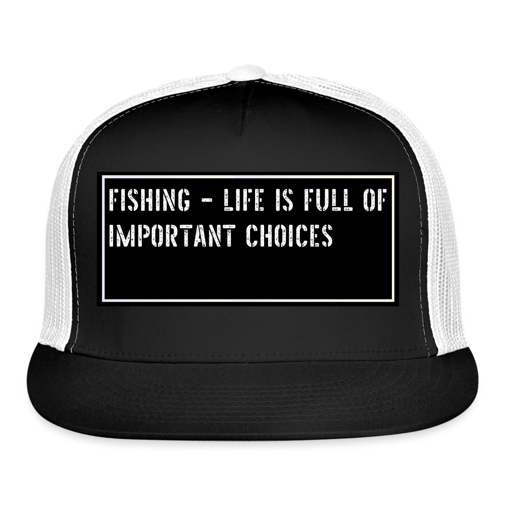 Funny Fishing Cap - black/white