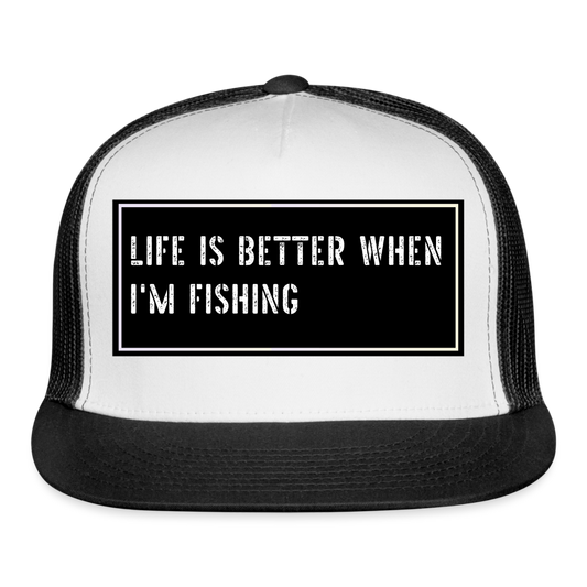 Fishing Hat Funny - white/black
