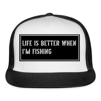 Fishing Hat Funny - white/black