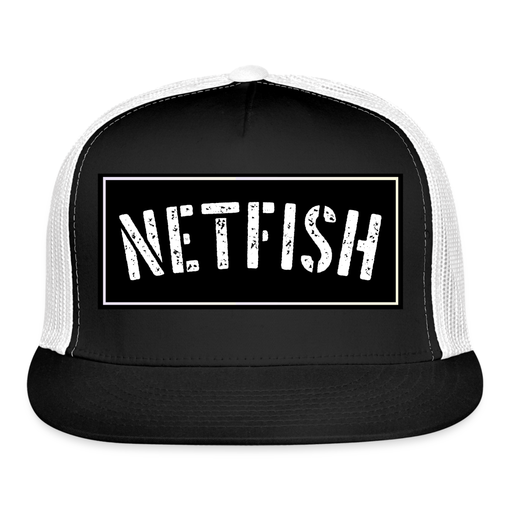 Funny Fishing Trucker Cap - black/white