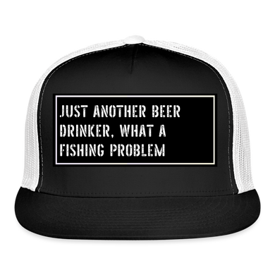 Fishing Trucker Hat Funny - black/white