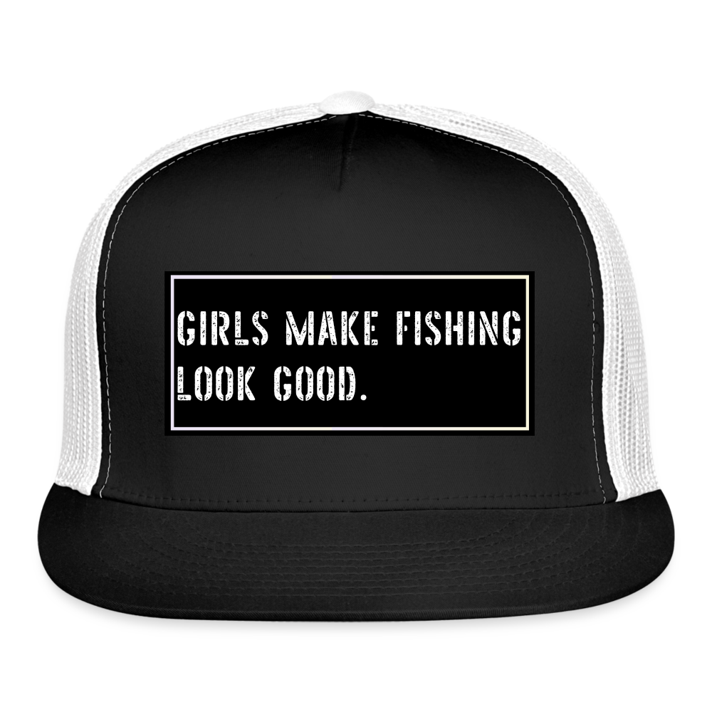 Fish Hat Funny - black/white