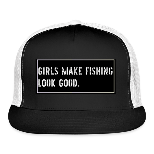 Fish Hat Funny - black/white