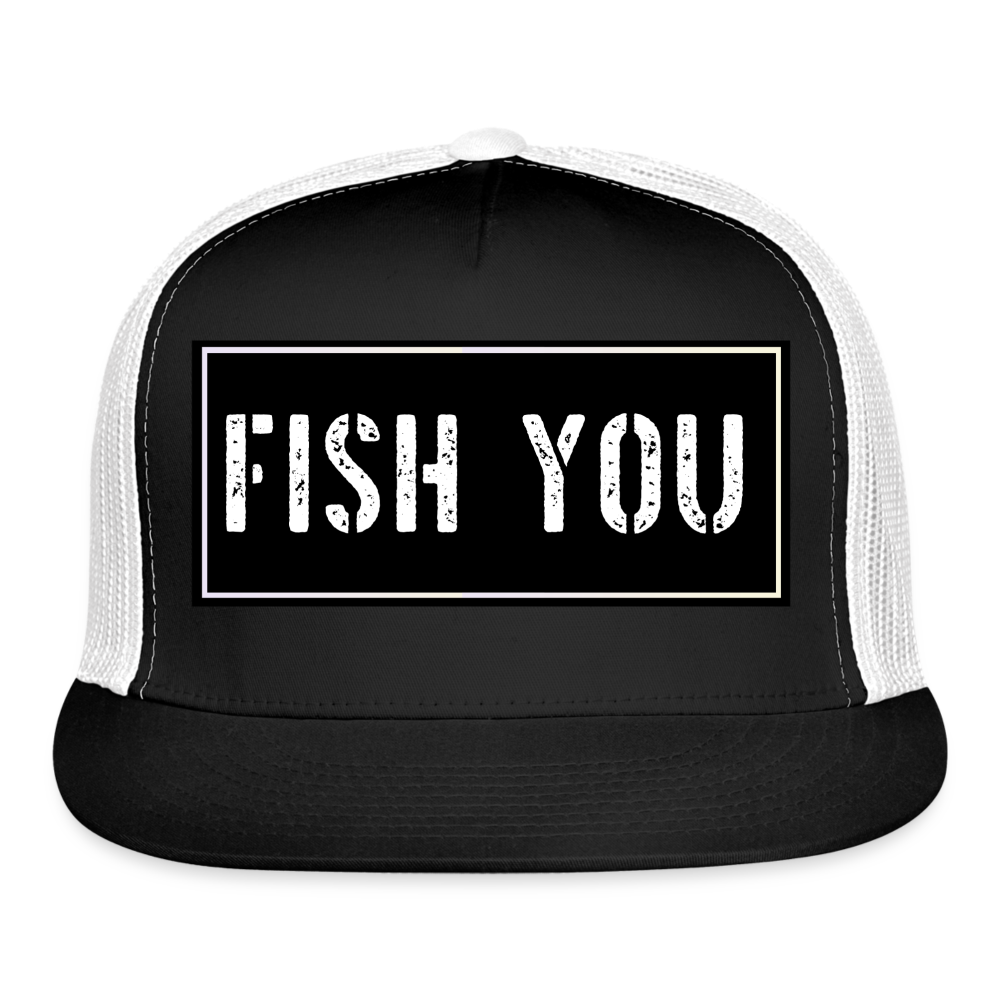 Funny Fishing Hat - black/white