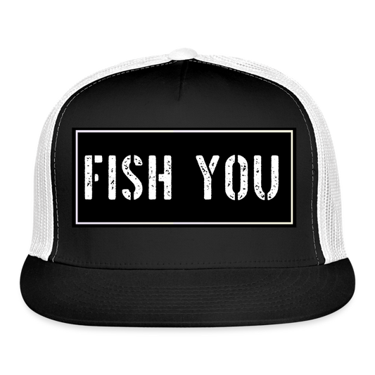 Funny Fishing Hat - black/white