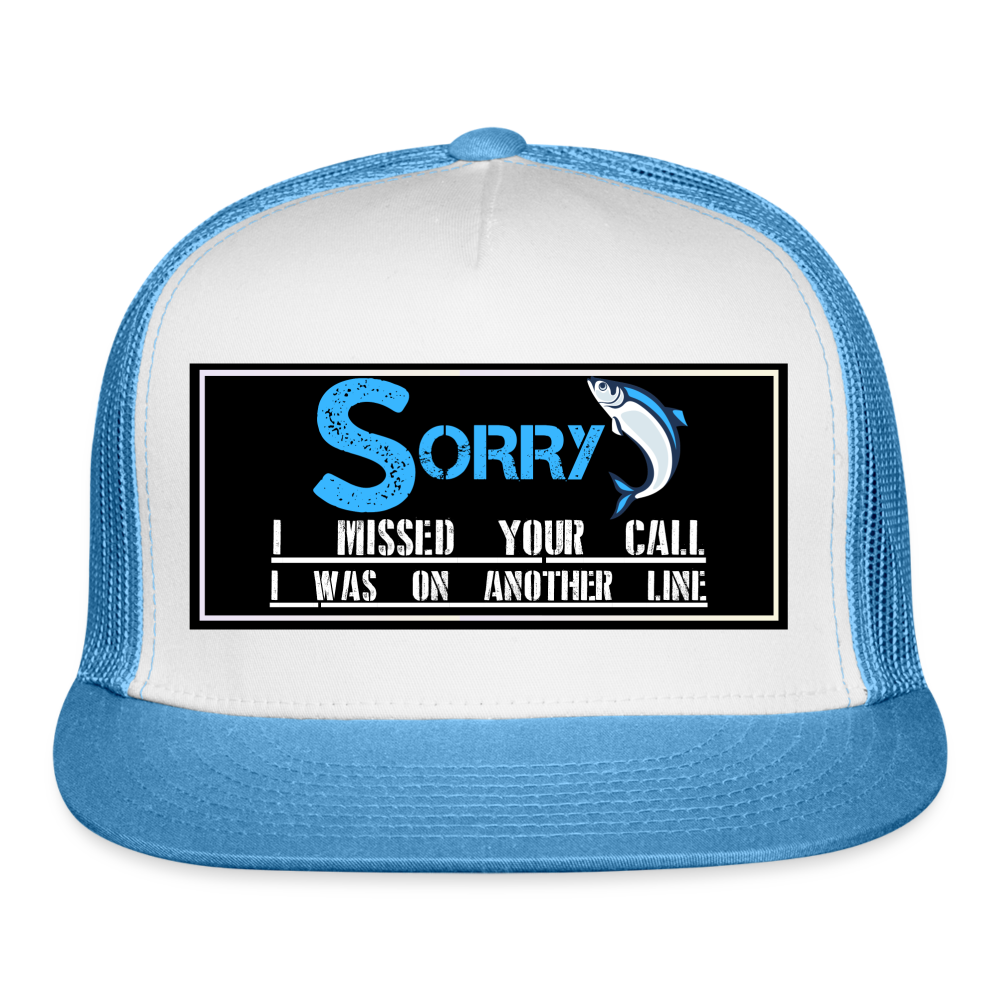 Funny Fishing Hat - white/blue