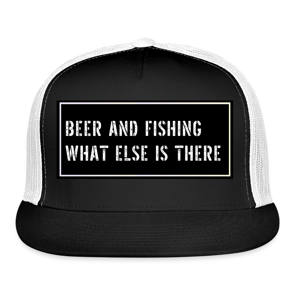 Fishing Trucker Hat Funny - black/white