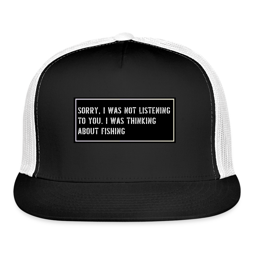 Funny Fish Hat - black/white