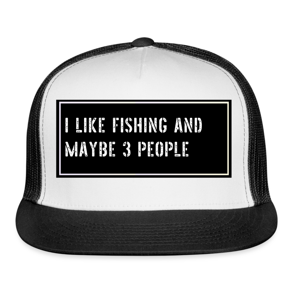 Fishing Hat Funny - white/black
