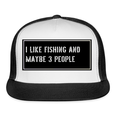 Fishing Hat Funny - white/black