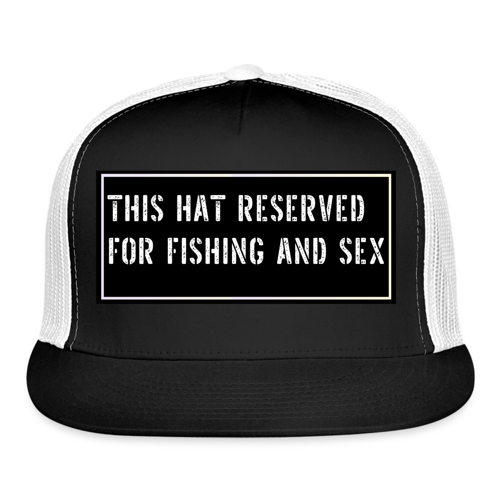 Fishing Trucker Hat Funny - black/white