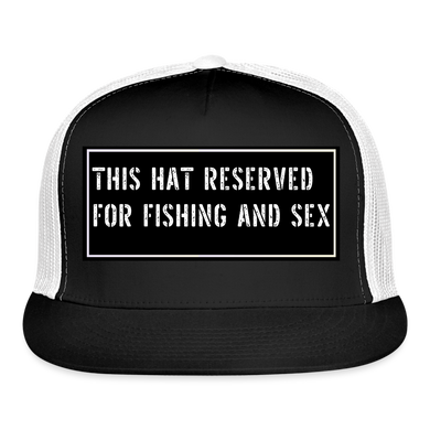 Fishing Trucker Hat Funny - black/white
