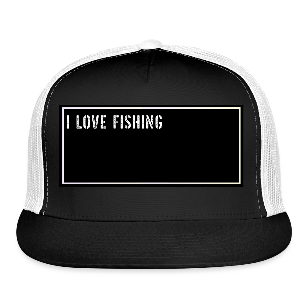 Fishing Trucker Hat Funny - black/white
