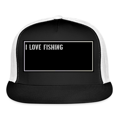 Fishing Trucker Hat Funny - black/white