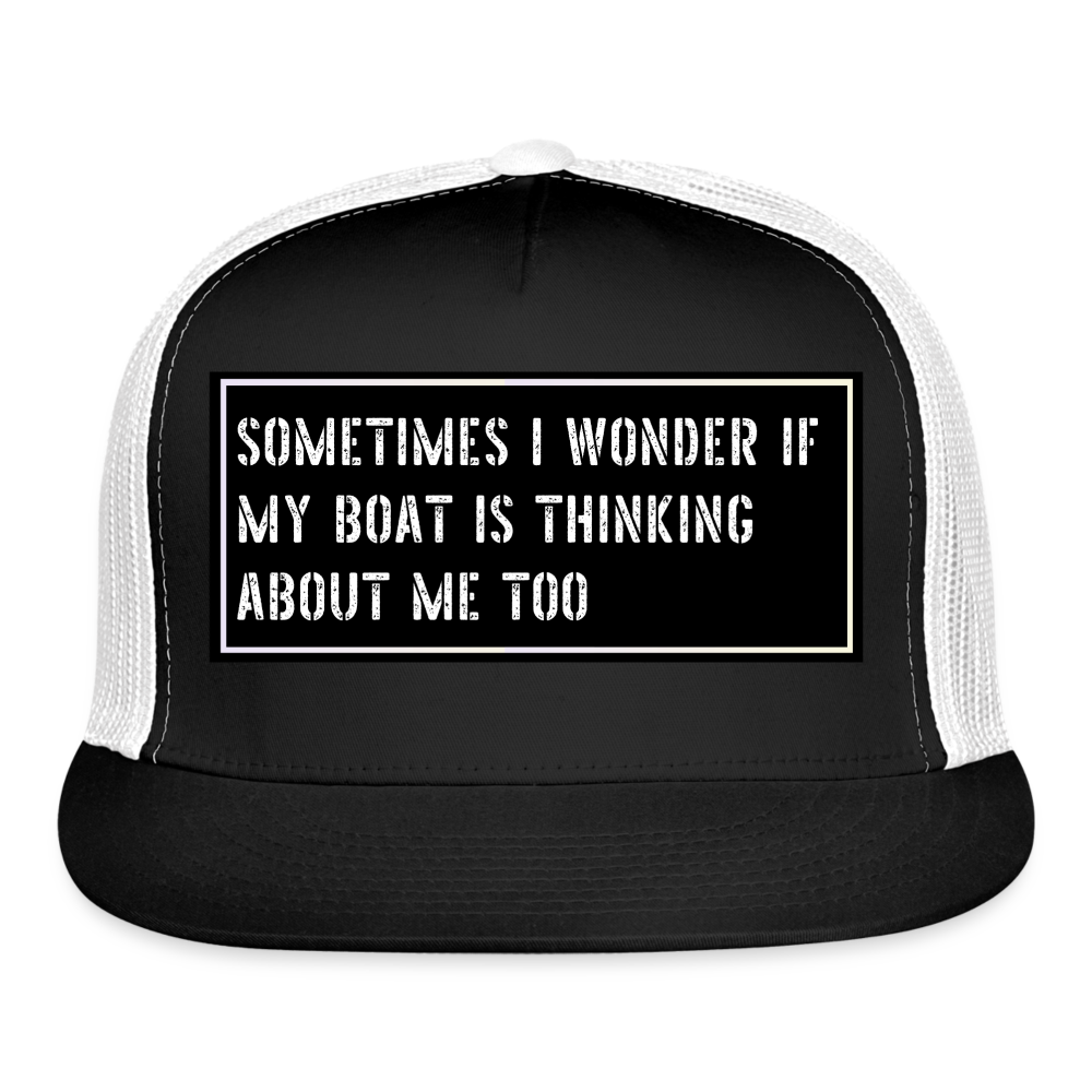 Funny Fishing Hat - black/white
