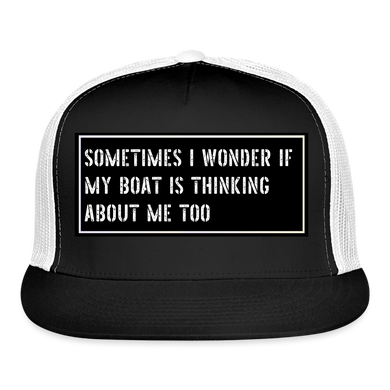 Funny Fishing Hat - black/white