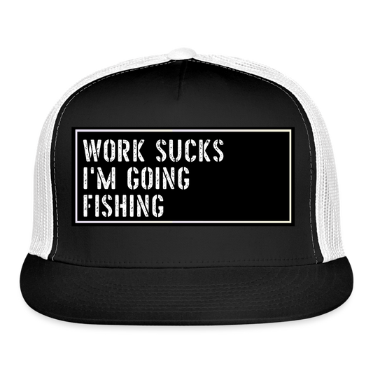 Funny Fishing Hat - black/white