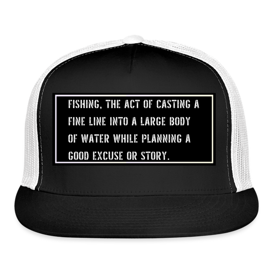 Funny Fishing Trucker Cap - black/white