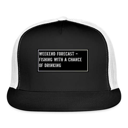 Fishing Trucker Hat Funny - black/white