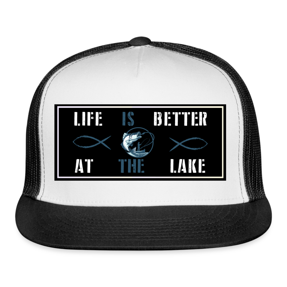 Funny Fishing Hat - white/black