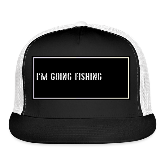 Funny Fishing Trucker Cap - black/white