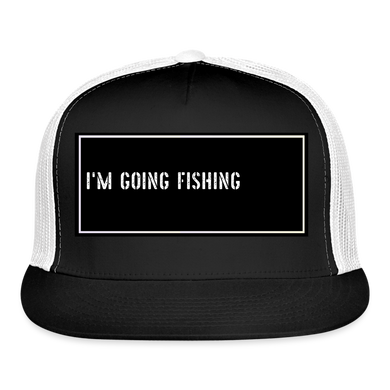 Funny Fishing Trucker Cap - black/white