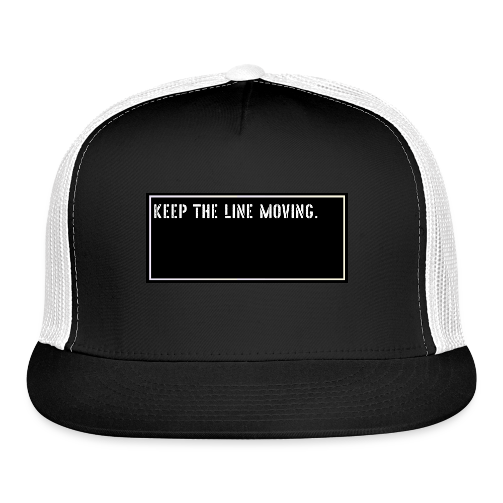 Funny Fisherman Hat - Keep the line moving. - black/white