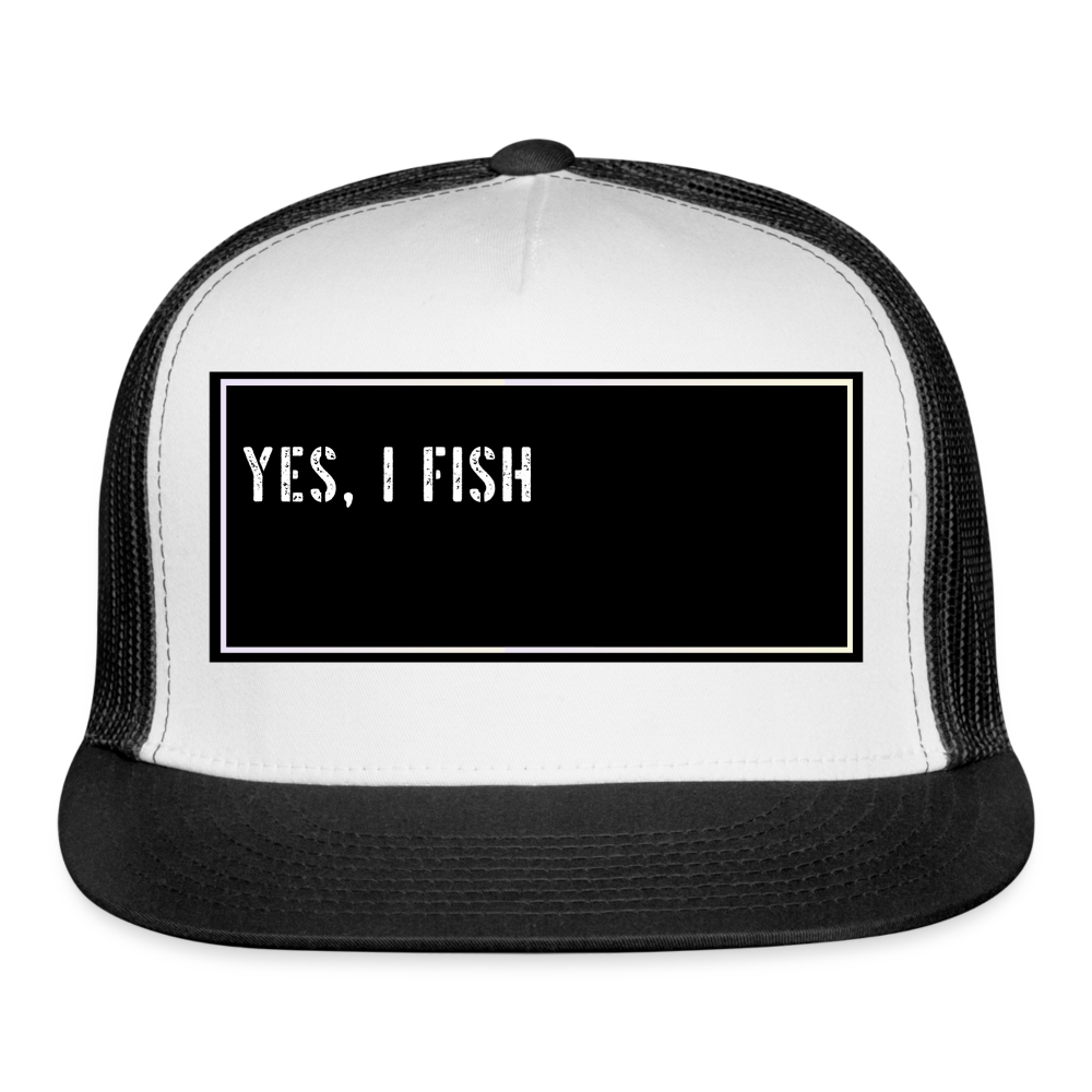 Fishing Hat Funny - white/black
