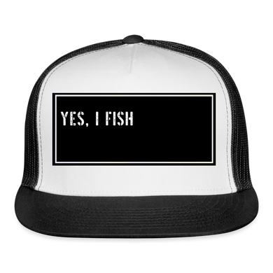 Fishing Hat Funny - white/black