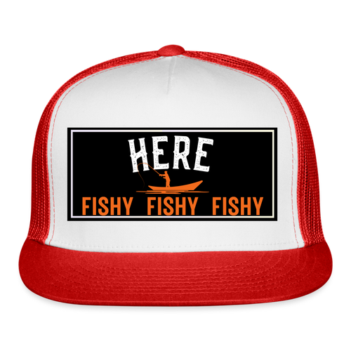 Funny Fishing Hat - white/red