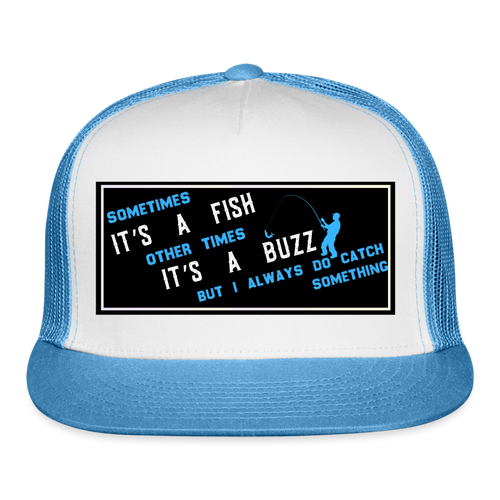 Funny Fishing Hat - white/blue