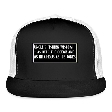 Funny Fishing Trucker Hat - black/white