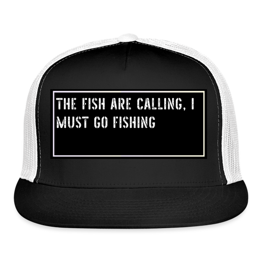 Fishing Trucker Hat Funny - black/white