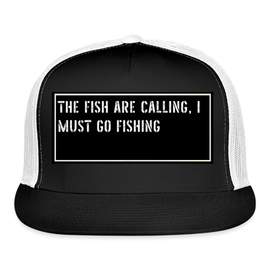 Fishing Trucker Hat Funny - black/white