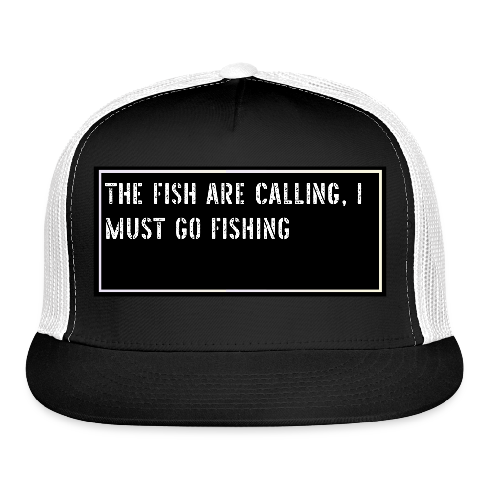 Fishing Trucker Hat Funny - black/white