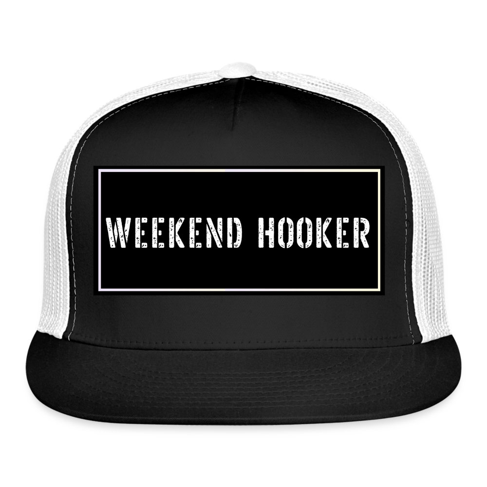 Funny Fishing Trucker Cap - black/white