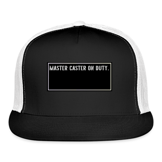 Funny Fisherman Hat - Master caster on duty. - black/white