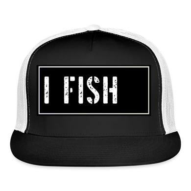 Funny Fishing Trucker Cap - black/white