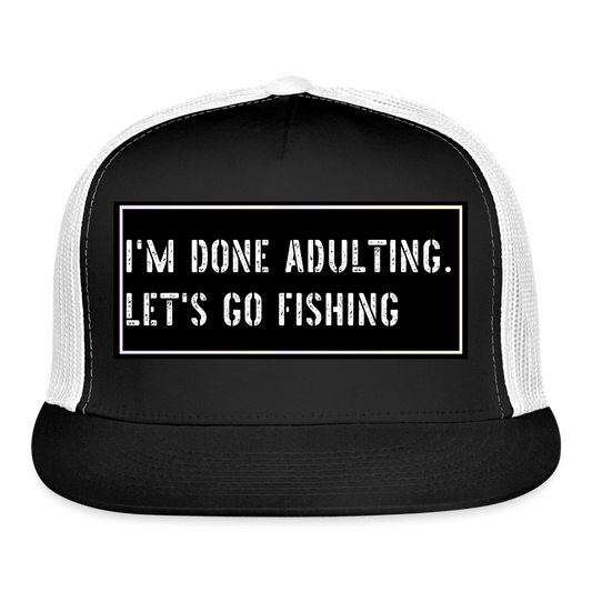Fishing Hat Funny - black/white