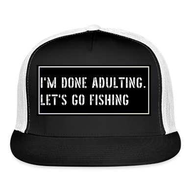Fishing Hat Funny - black/white