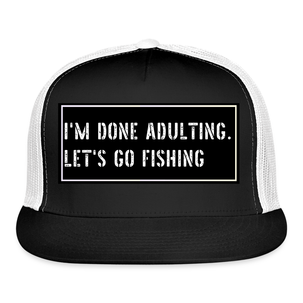 Fishing Hat Funny - black/white